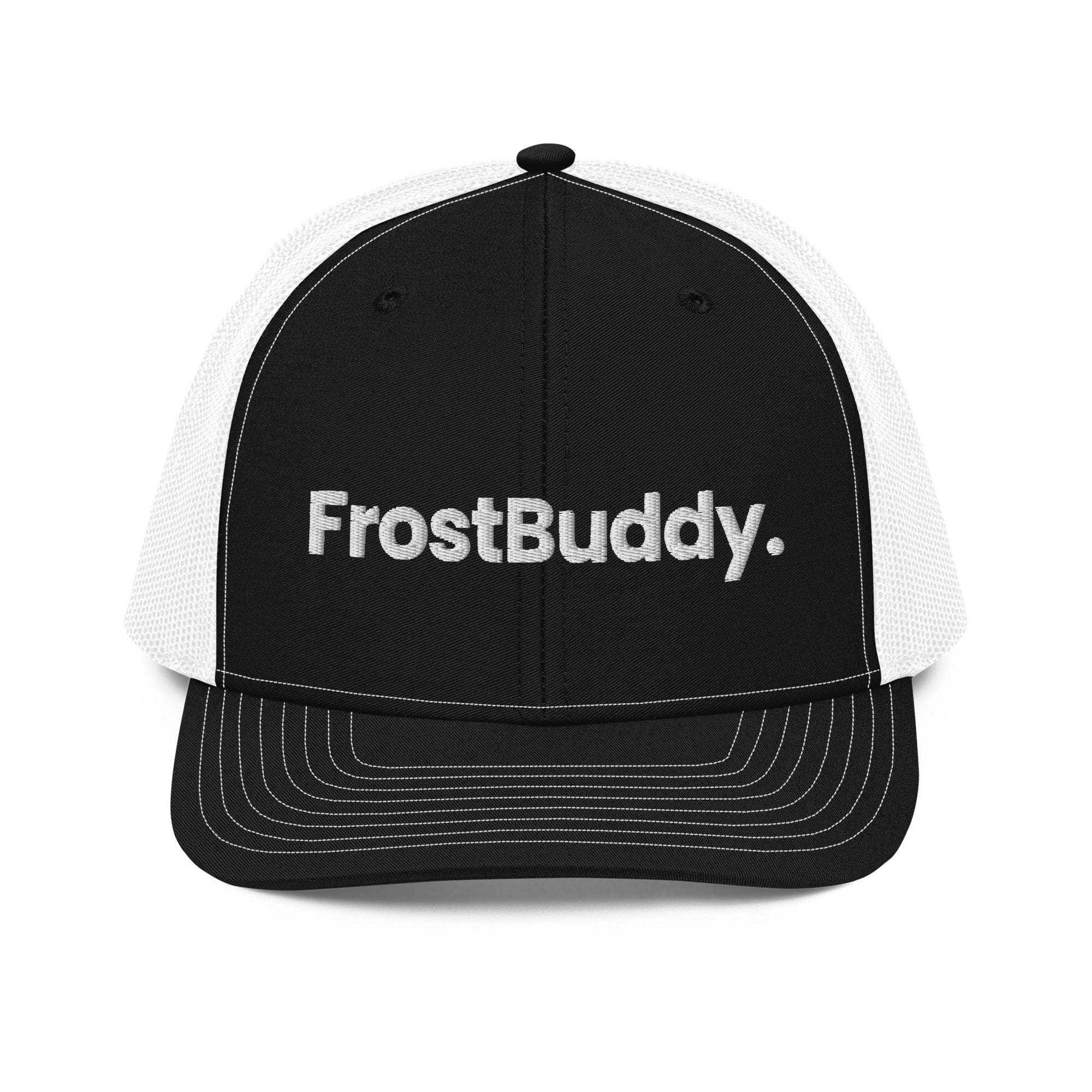 Frost Buddy  Black / White Logo Trucker Cap
