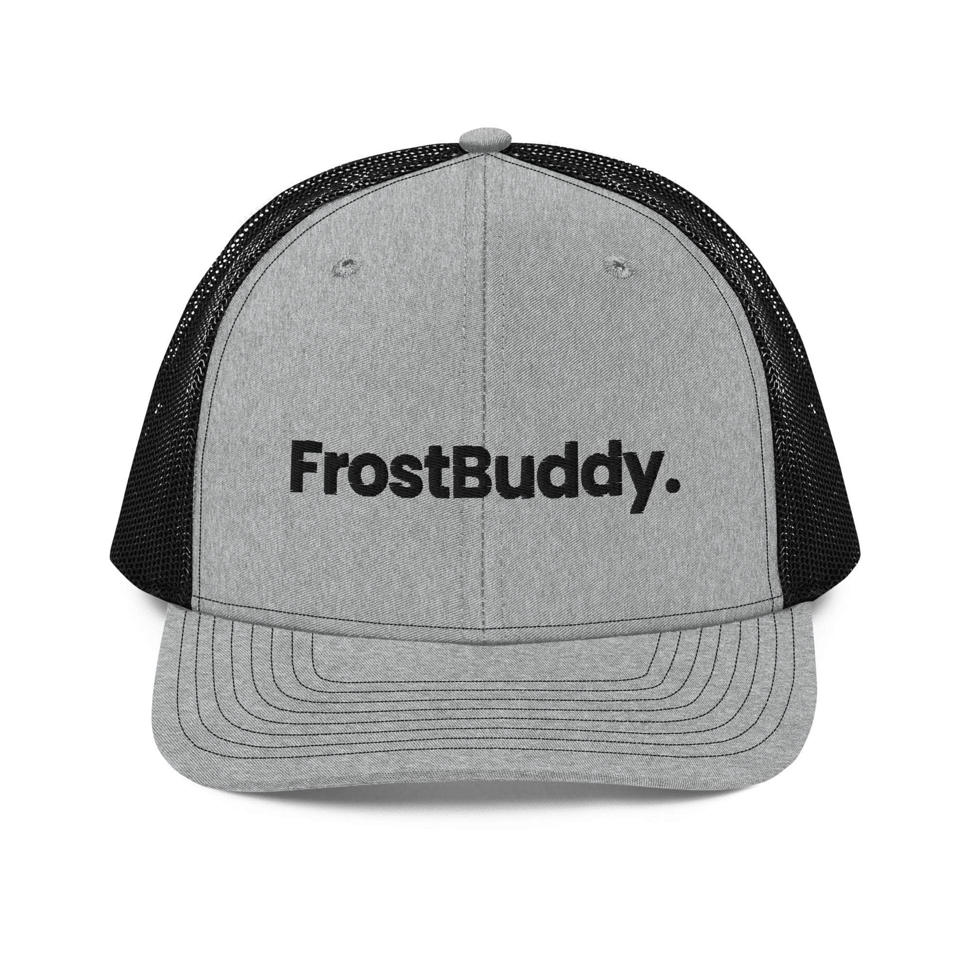 Frost Buddy Heather Grey / Black Logo Trucker Cap #color_heather grey / black