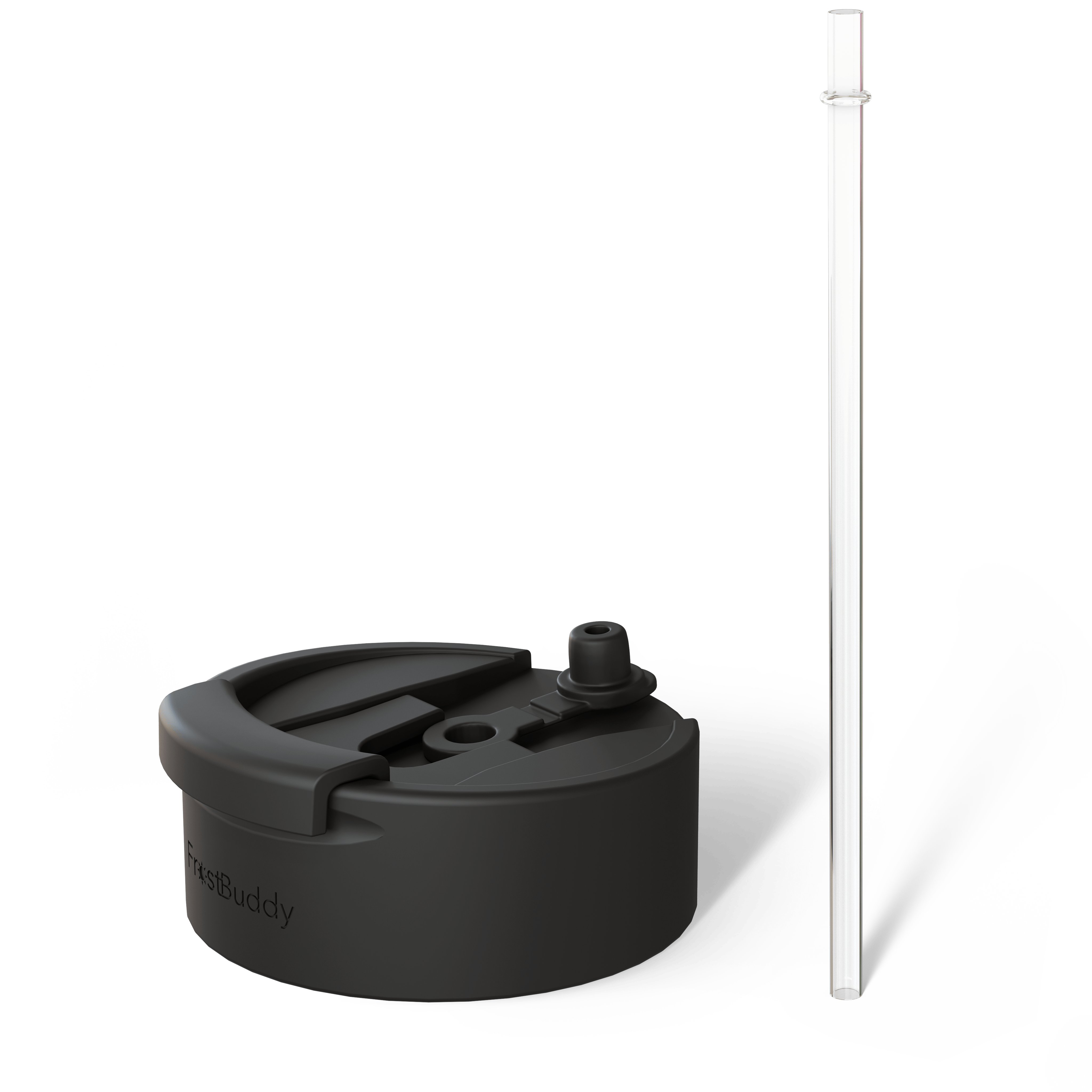 George Gu Black Universal Buddy Drinking Lid with Straw #color_black