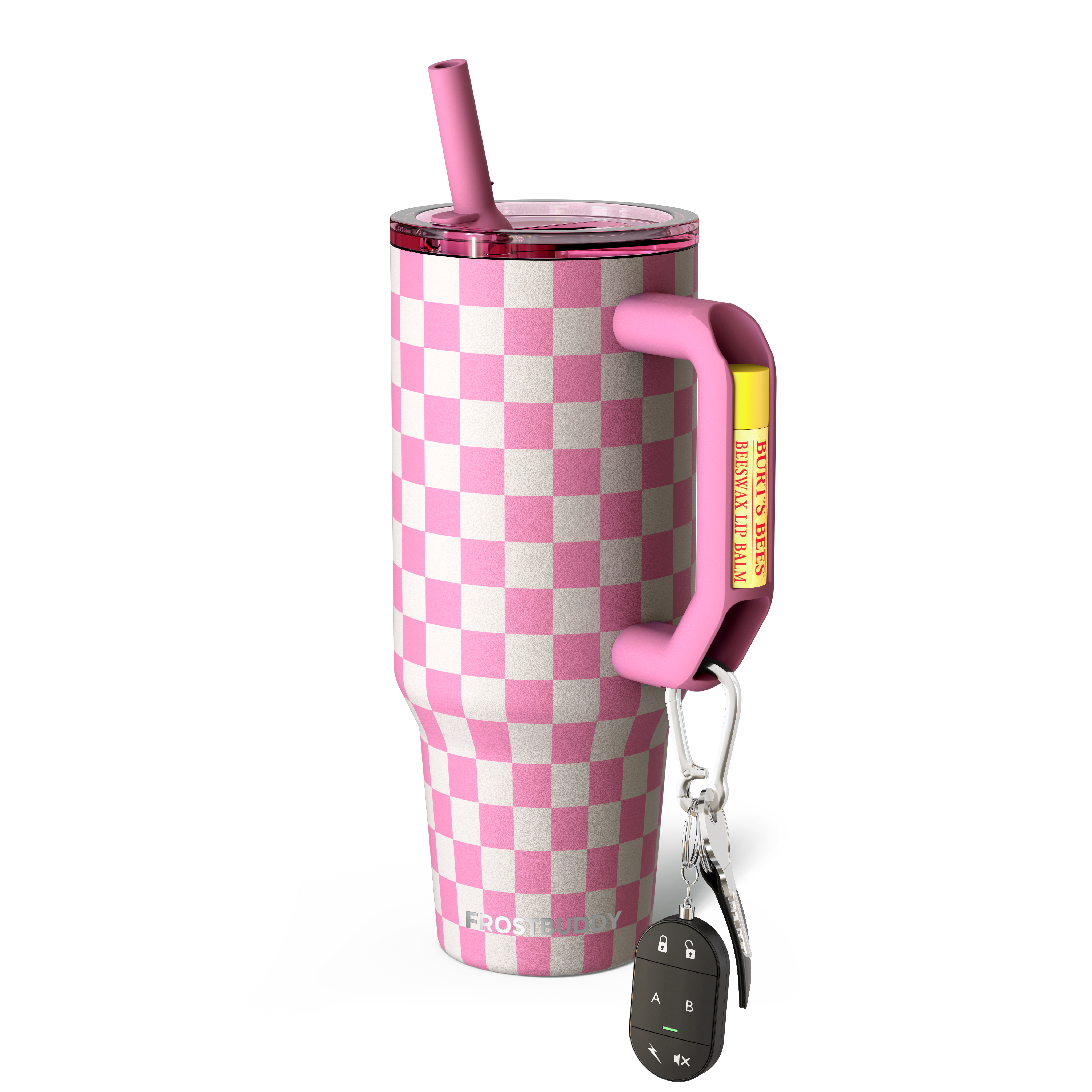 Thicc Buddy 30oz | Pink Checkered