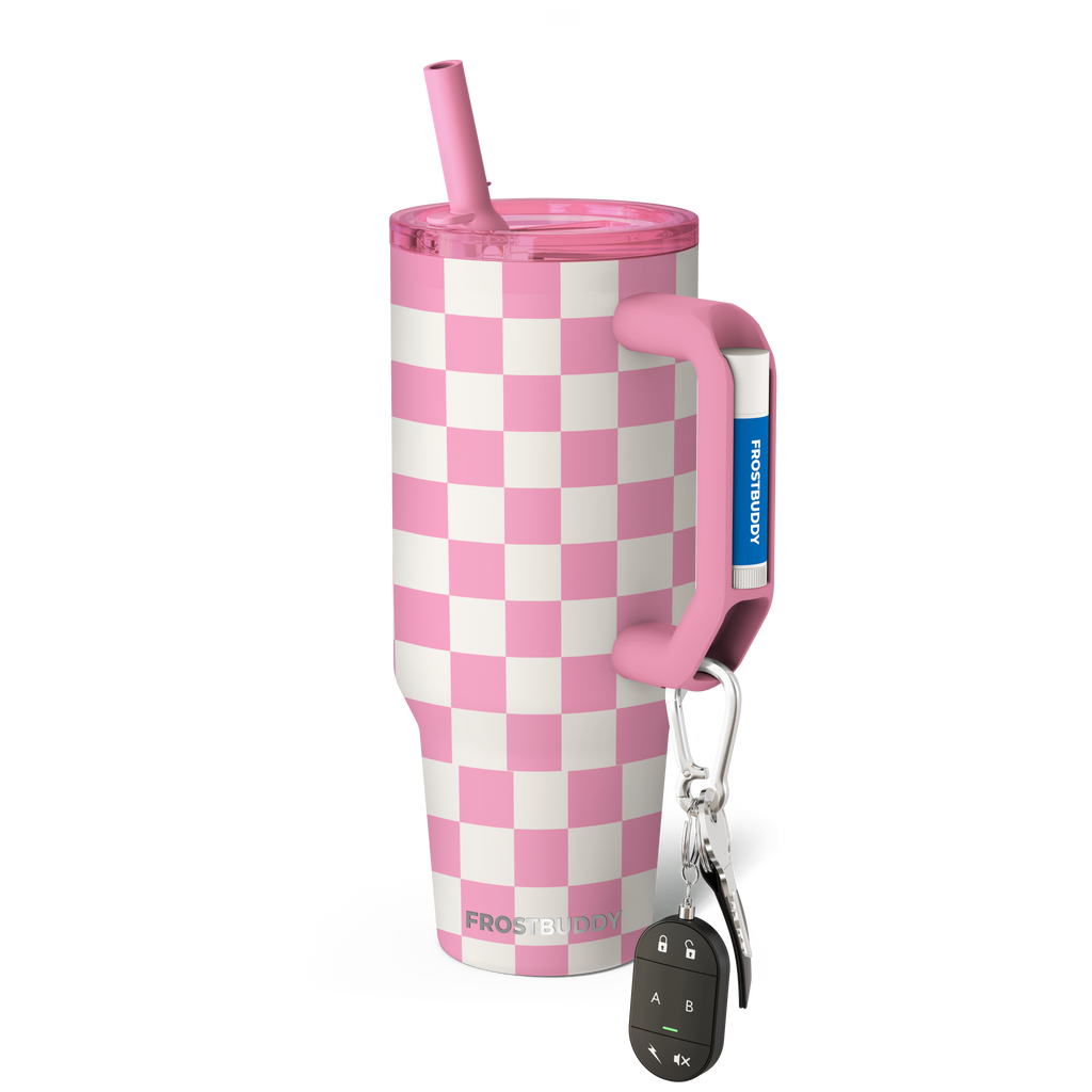 Thicc Buddy 40oz | Pink Checkered
