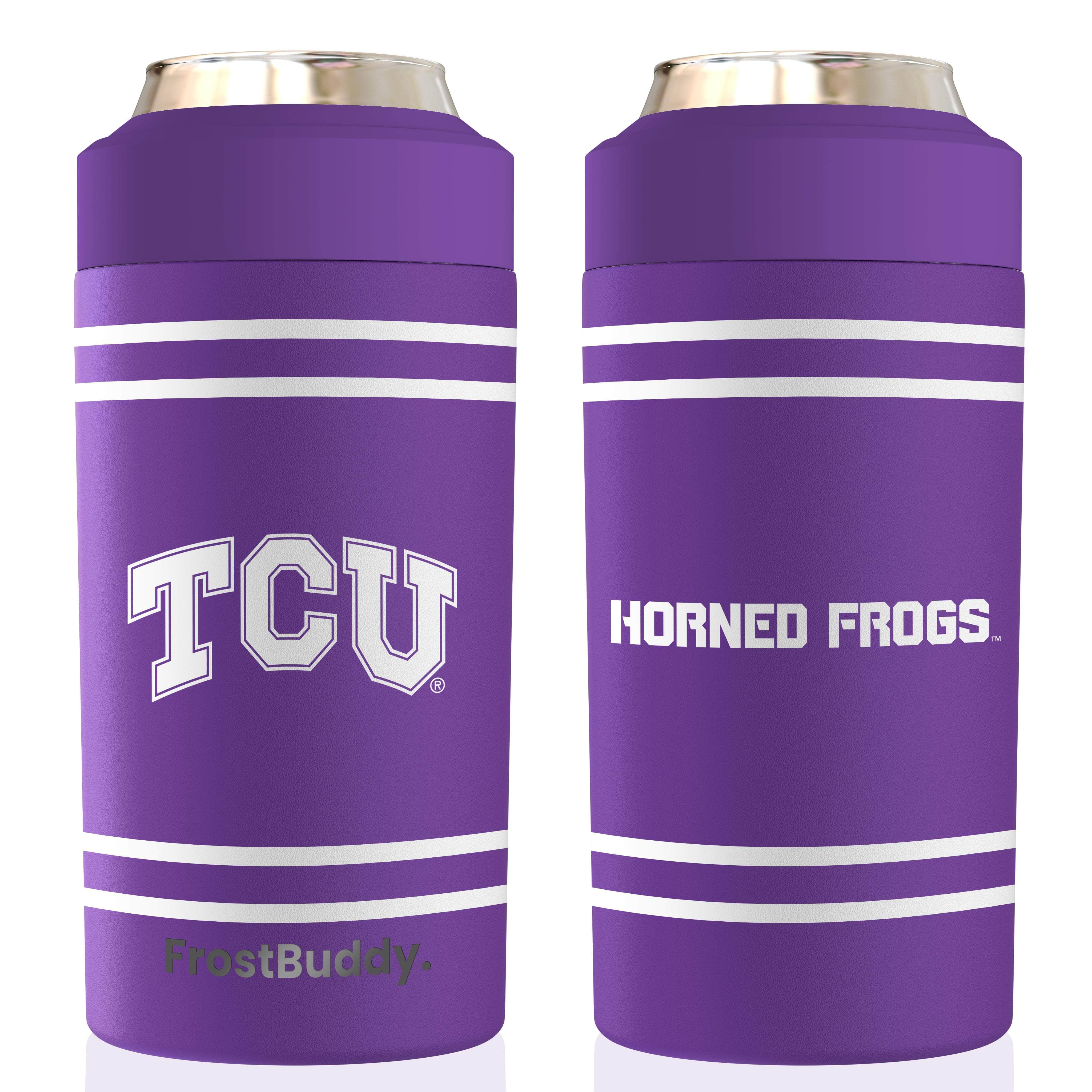 Universal Buddy | Texas Christian University - Holds 12oz Cans, Slim Cans, Bottles, 16oz Cans & Bottles - Keep Your Drink Cold for 12+ Hours | Frost