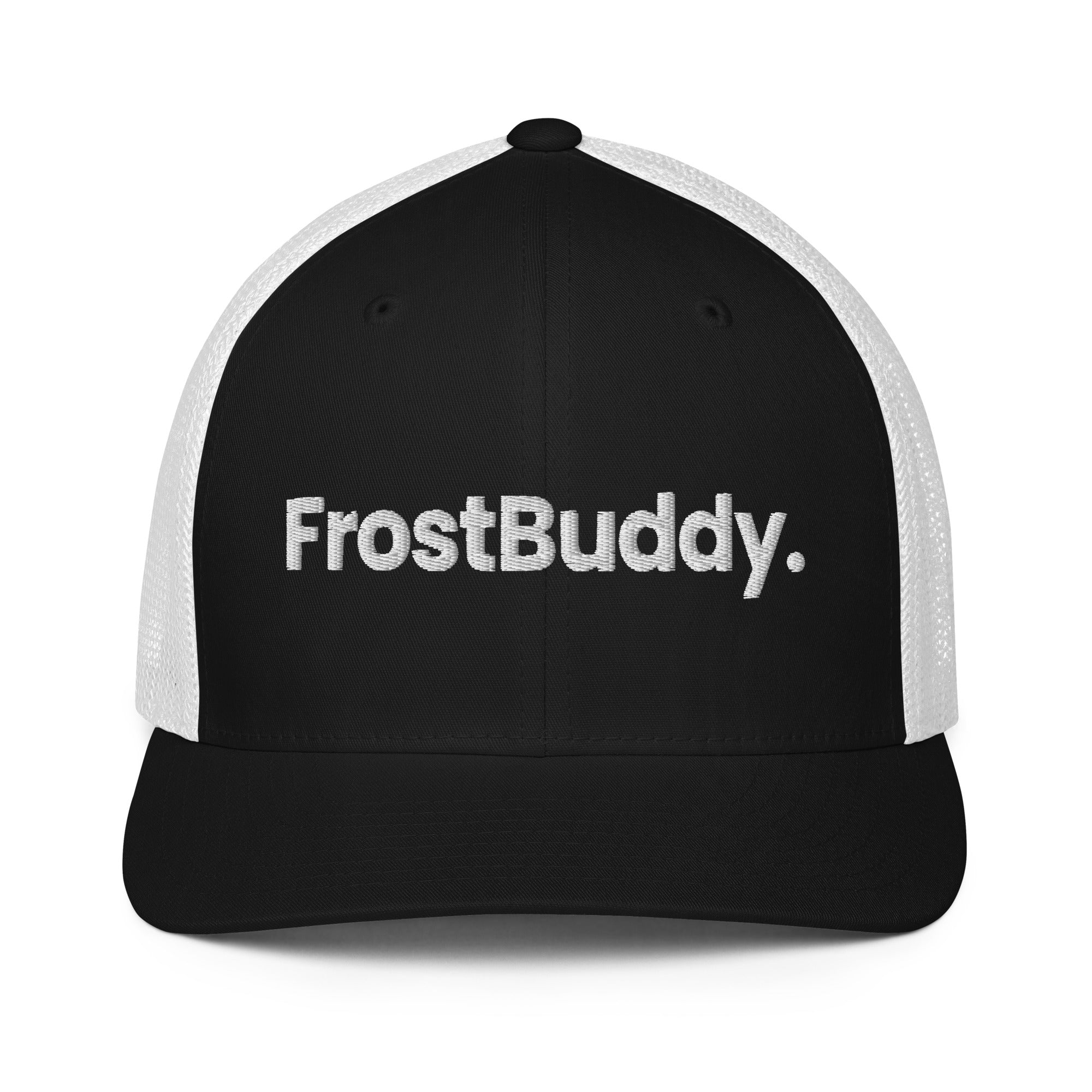 Frost Buddy  Black/White Logo Closed-back Trucker Cap