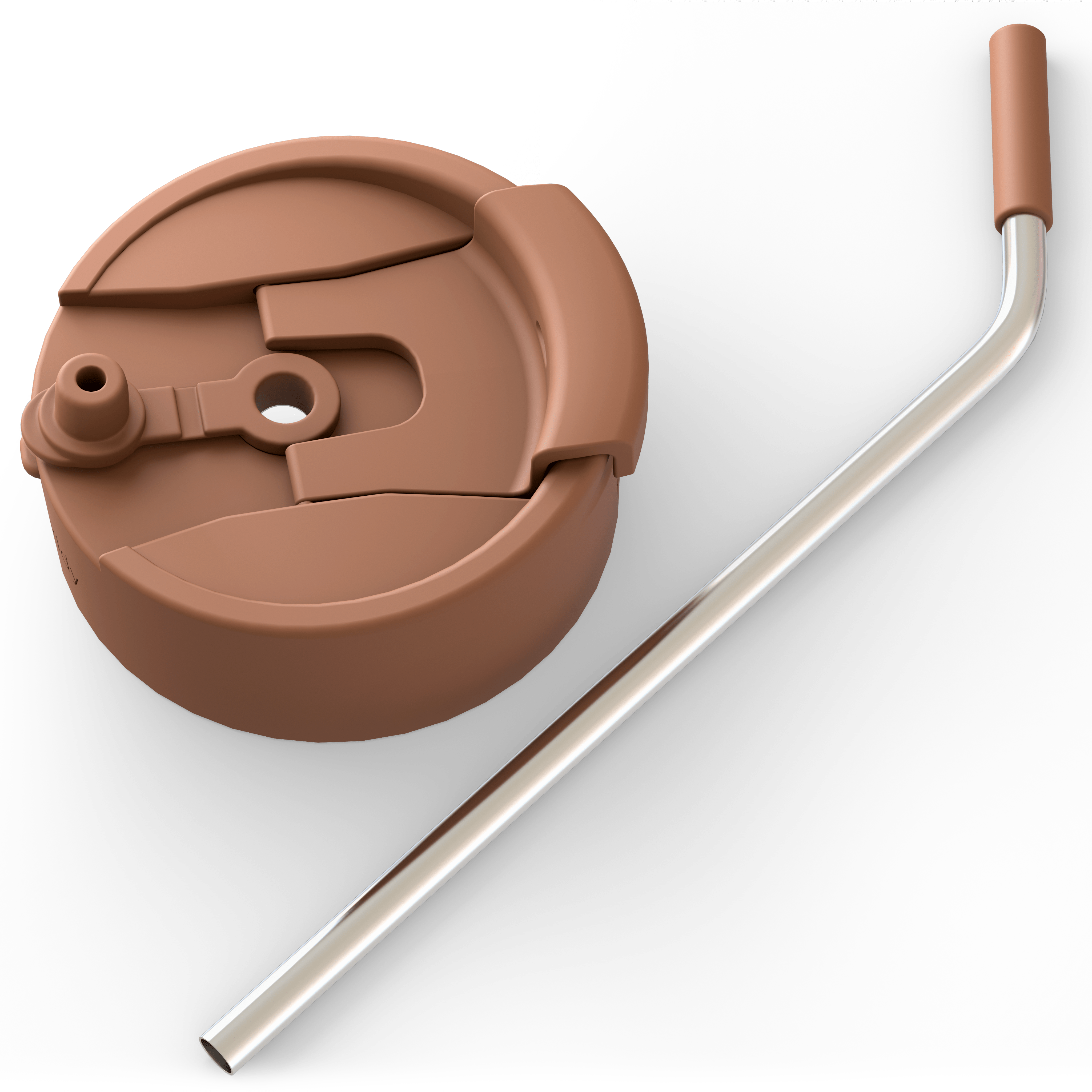 Frost Buddy Brown Universal Buddy Drinking Lid with Straw