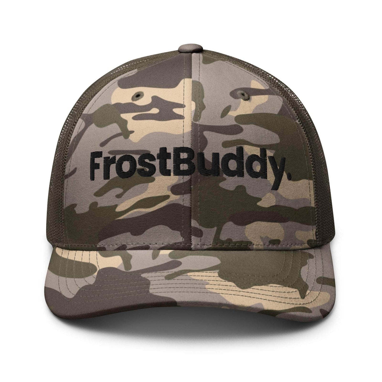 Frost Buddy  Camo/Olive Logo Camouflage Trucker Hat #color_camo/olive
