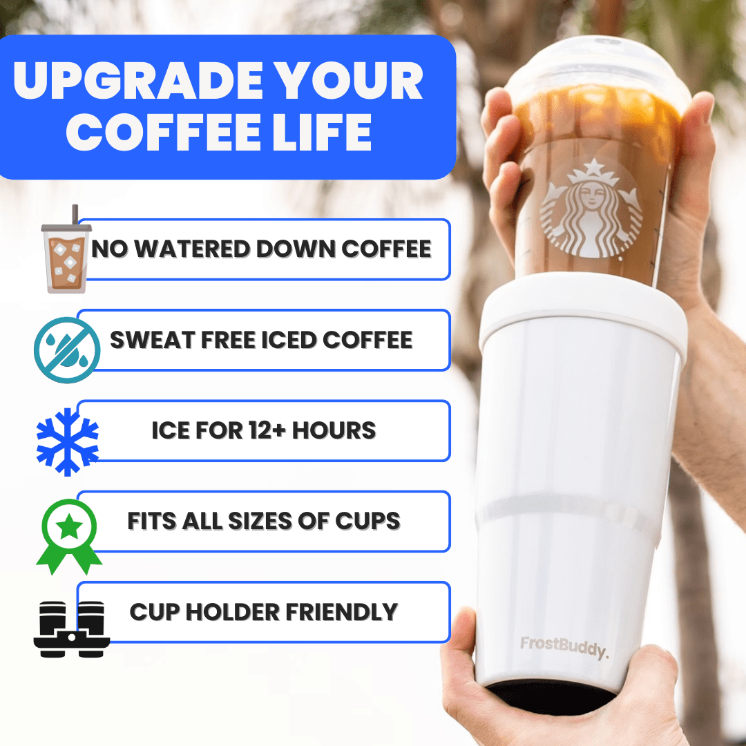To-Go Buddy Fits Small, Medium, Large Iced / Hot Coffee Cups from Major Coffee Chains - Keep Drinks Hot/Cold 12+ Hours | Frost Buddy