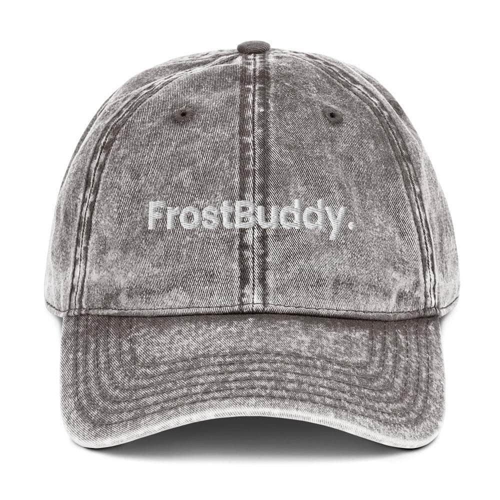 Frost Buddy  Charcoal Grey Logo Vintage Cotton Twill Cap