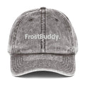 Frost Buddy  Charcoal Grey Logo Vintage Cotton Twill Cap #color_charcoal grey