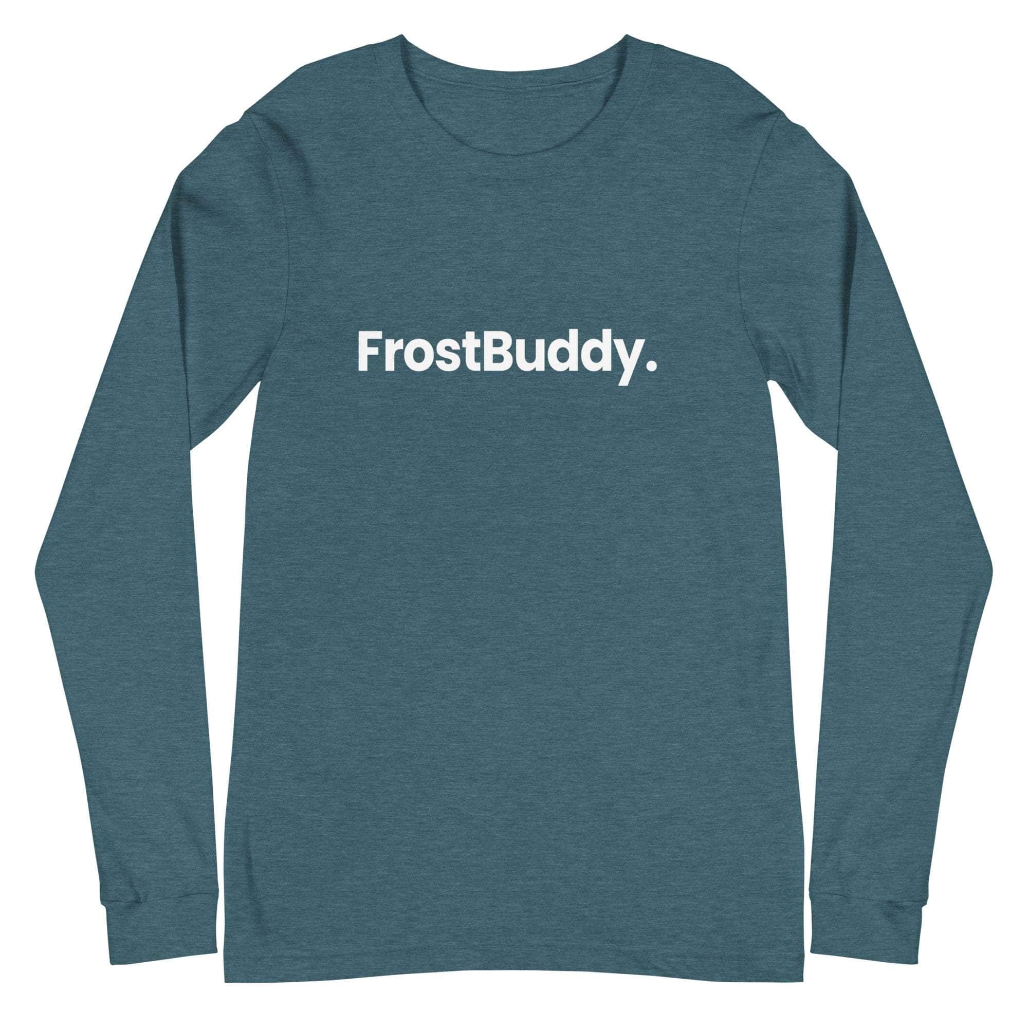 Frost Buddy  Heather Deep Teal / XS Logo Unisex Long Sleeve T-Shirt