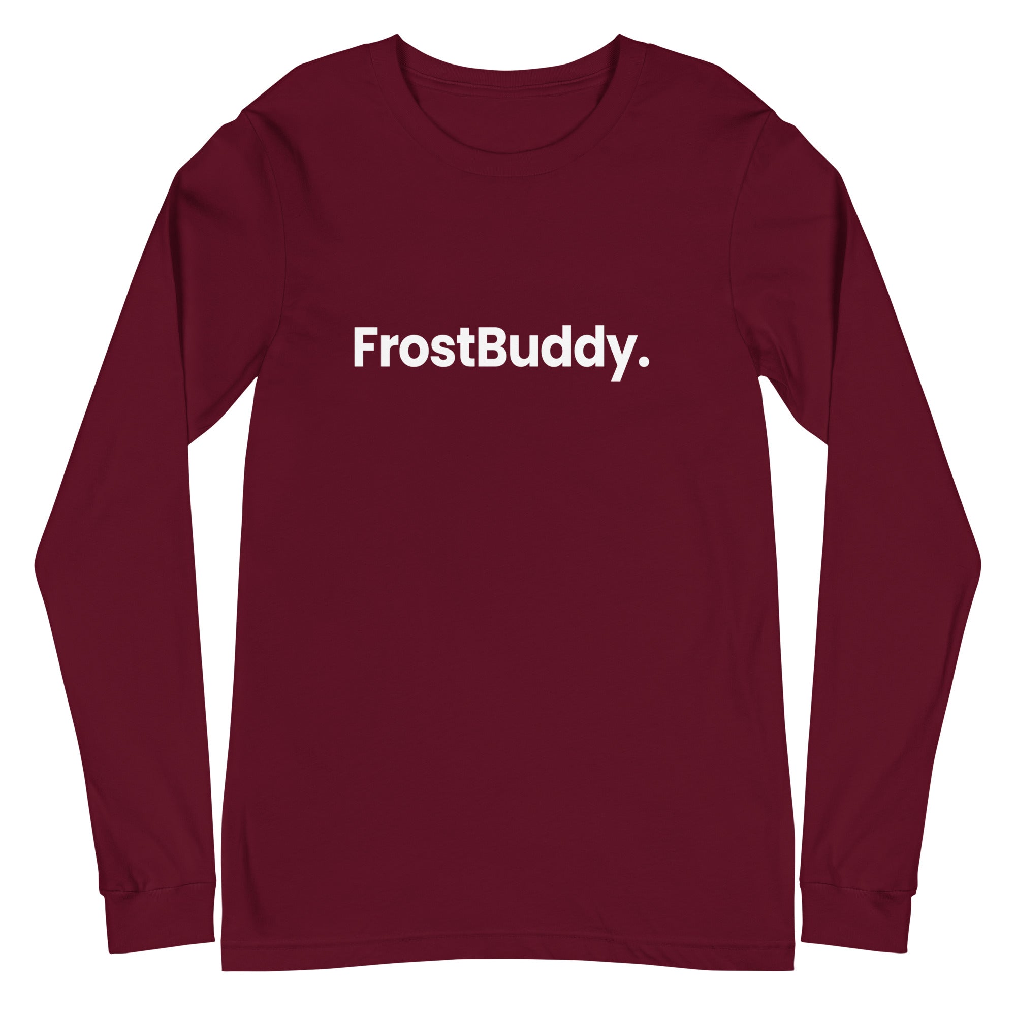 Frost Buddy  Maroon / XS Logo Unisex Long Sleeve T-Shirt
