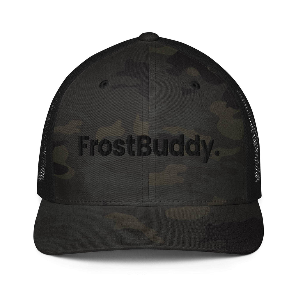 Frost Buddy  Multicam Black/Black Logo Closed-back Trucker Cap #color_multicam black/black