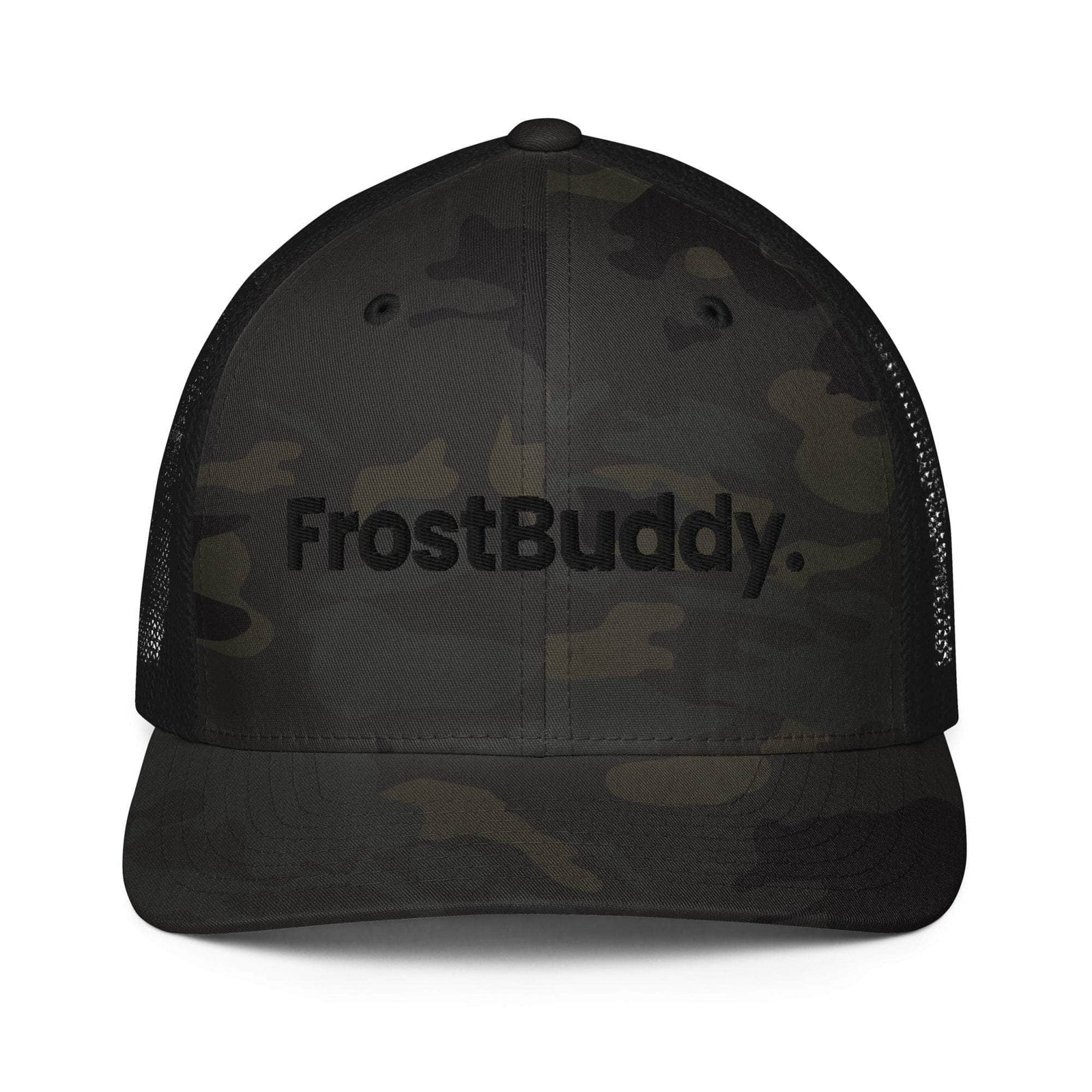 Frost Buddy  Multicam Black/Black Logo Closed-back Trucker Cap #color_multicam black/black