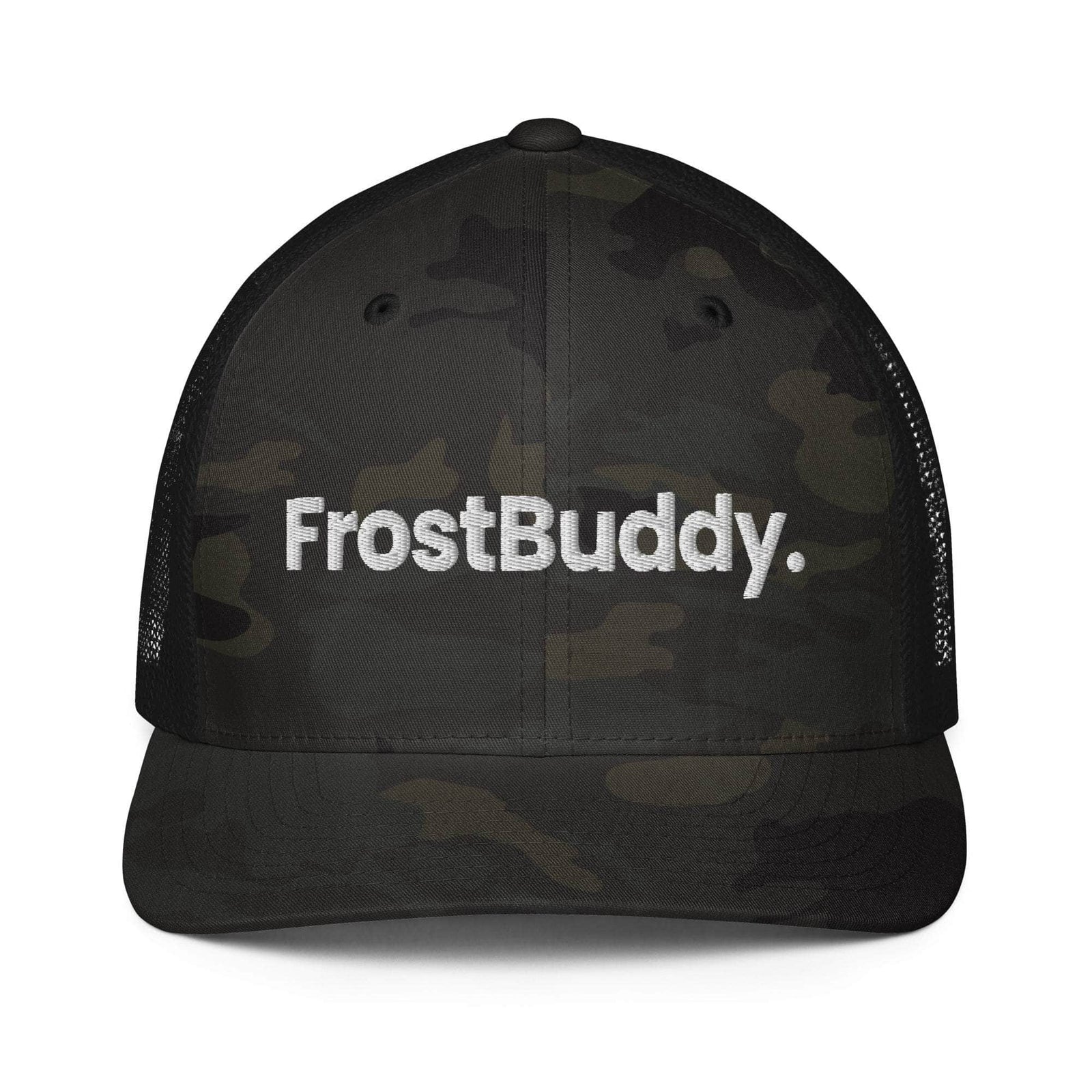 Frost Buddy  Multicam Black/Black Logo Closed-back Trucker Cap #color_multicam black/black