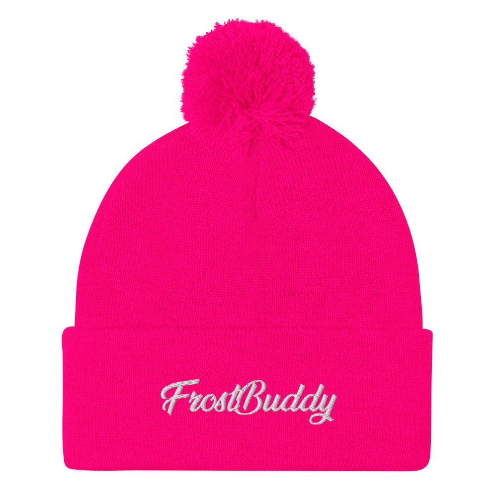 Frost Buddy  Neon Pink Elegant Pom-Pom Beanie #color_neon pink