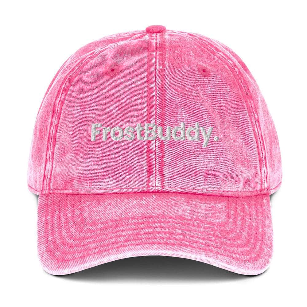 Frost Buddy  Pink Logo Vintage Cotton Twill Cap #color_pink
