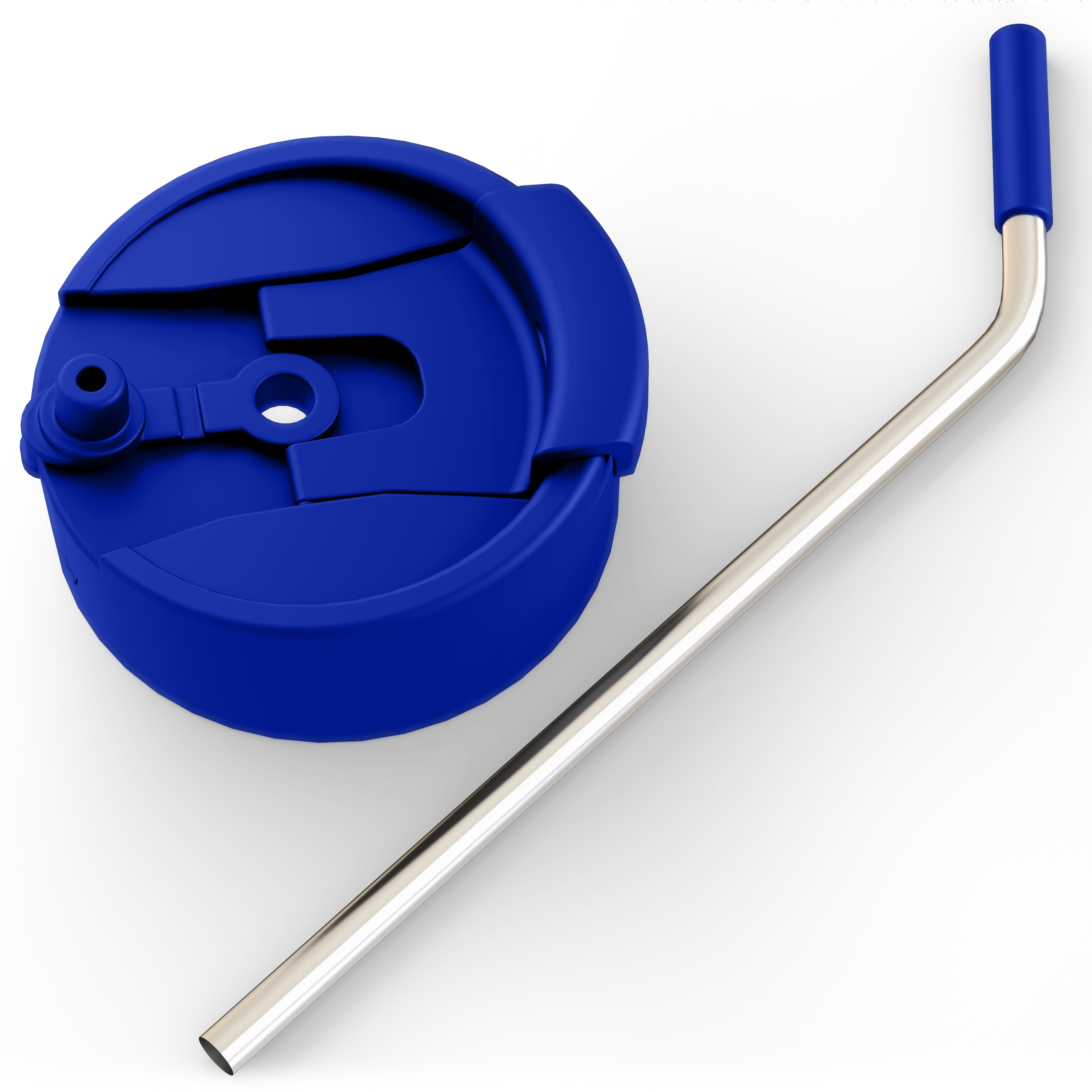 Frost Buddy Royal Blue Universal Buddy Drinking Lid with Straw