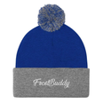 Frost Buddy  Royal/ Heather Grey Elegant Pom-Pom Beanie