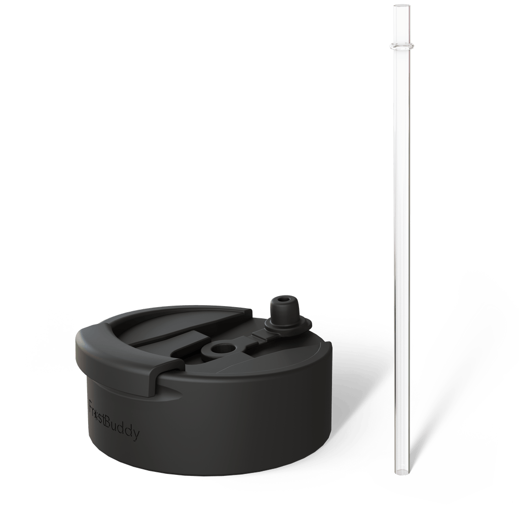 George Gu Black Universal Buddy Drinking Lid with Straw #color_black