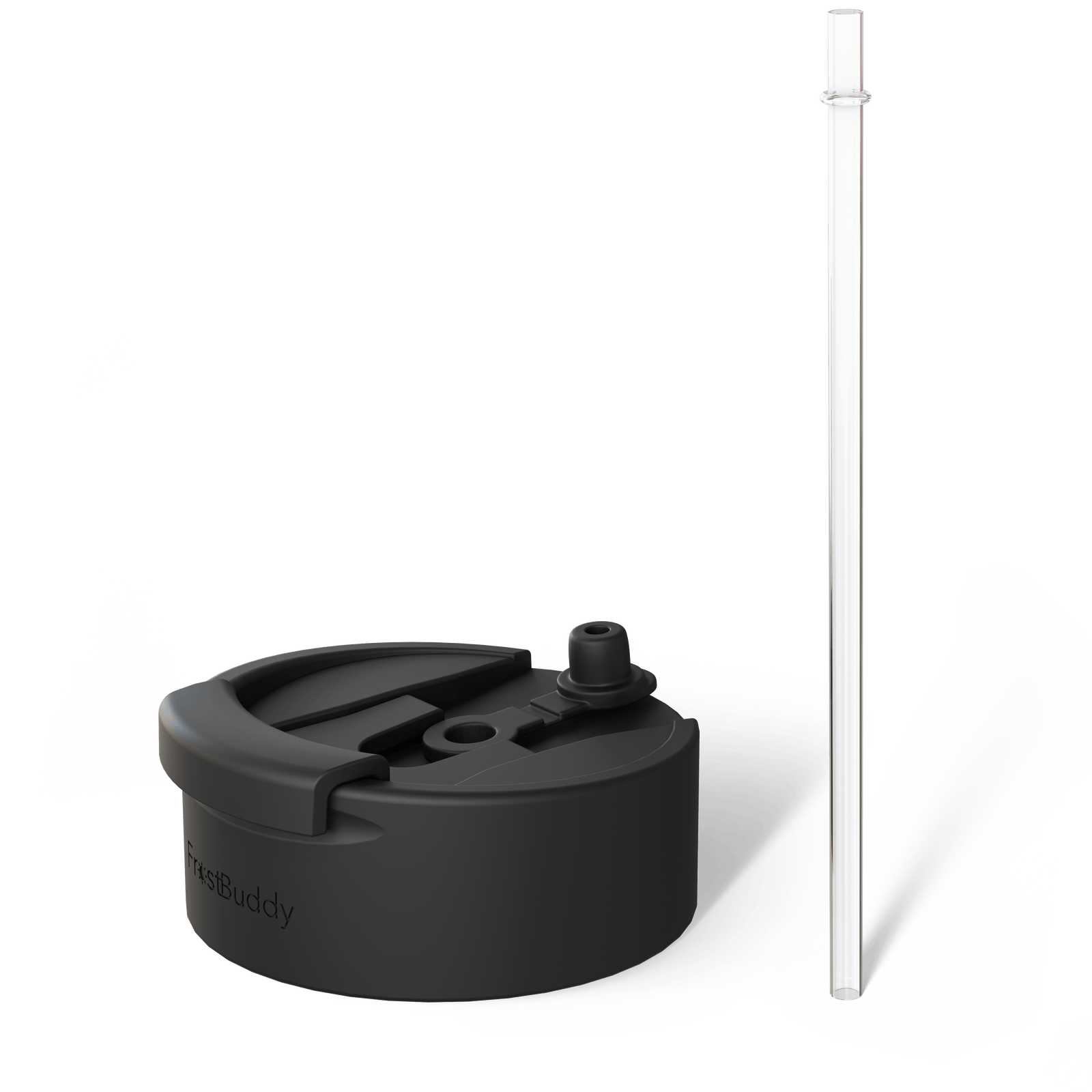 George Gu Black Universal Buddy Drinking Lid with Straw #color_black