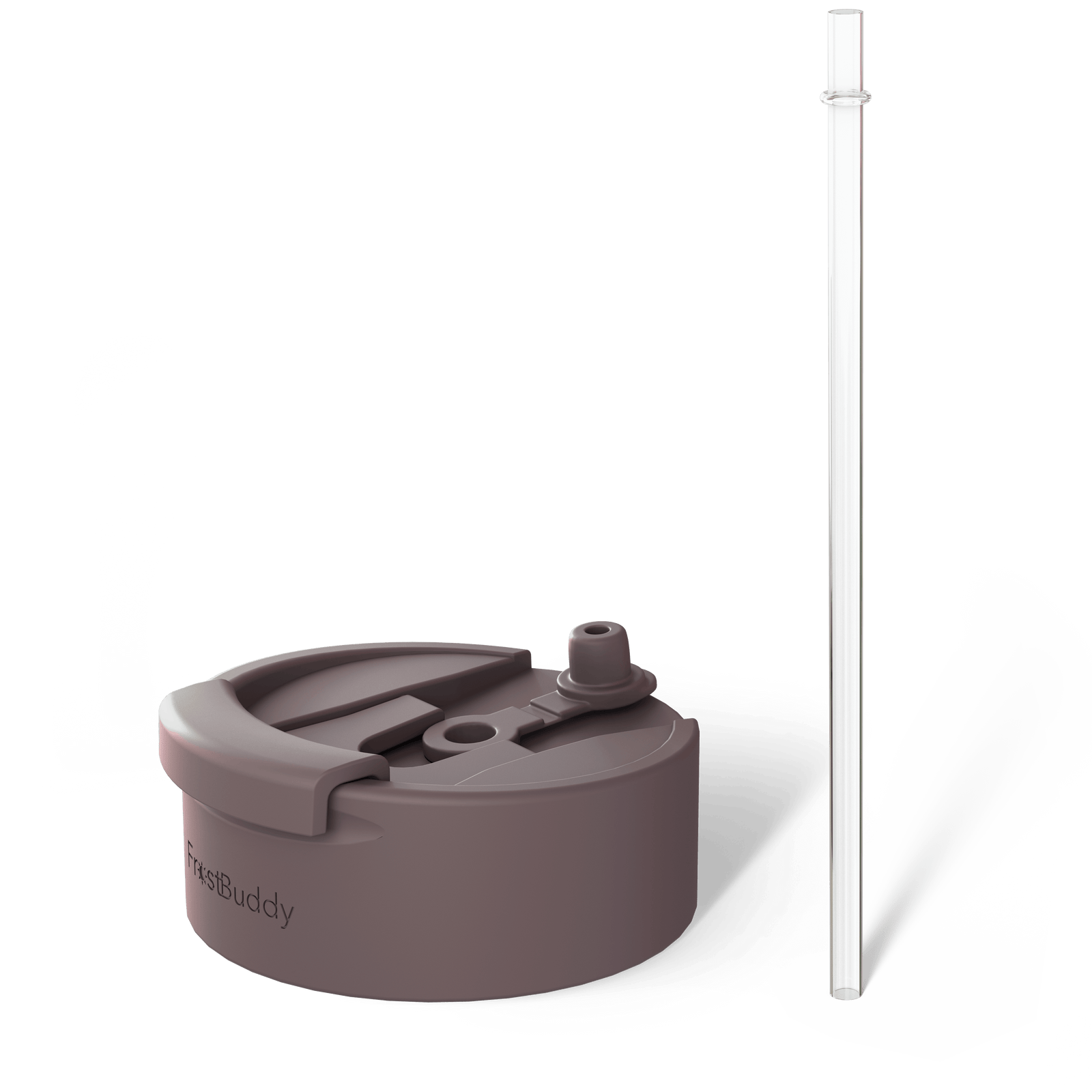 George Gu Matte Grey Universal Buddy Drinking Lid with Straw #color_brown