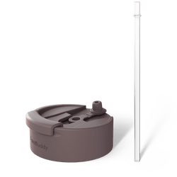 George Gu Matte Grey Universal Buddy Drinking Lid with Straw #color_brown