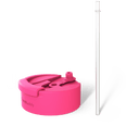 George Gu Pink Universal Buddy Drinking Lid with Straw