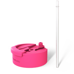 George Gu Pink Universal Buddy Drinking Lid with Straw #color_pink