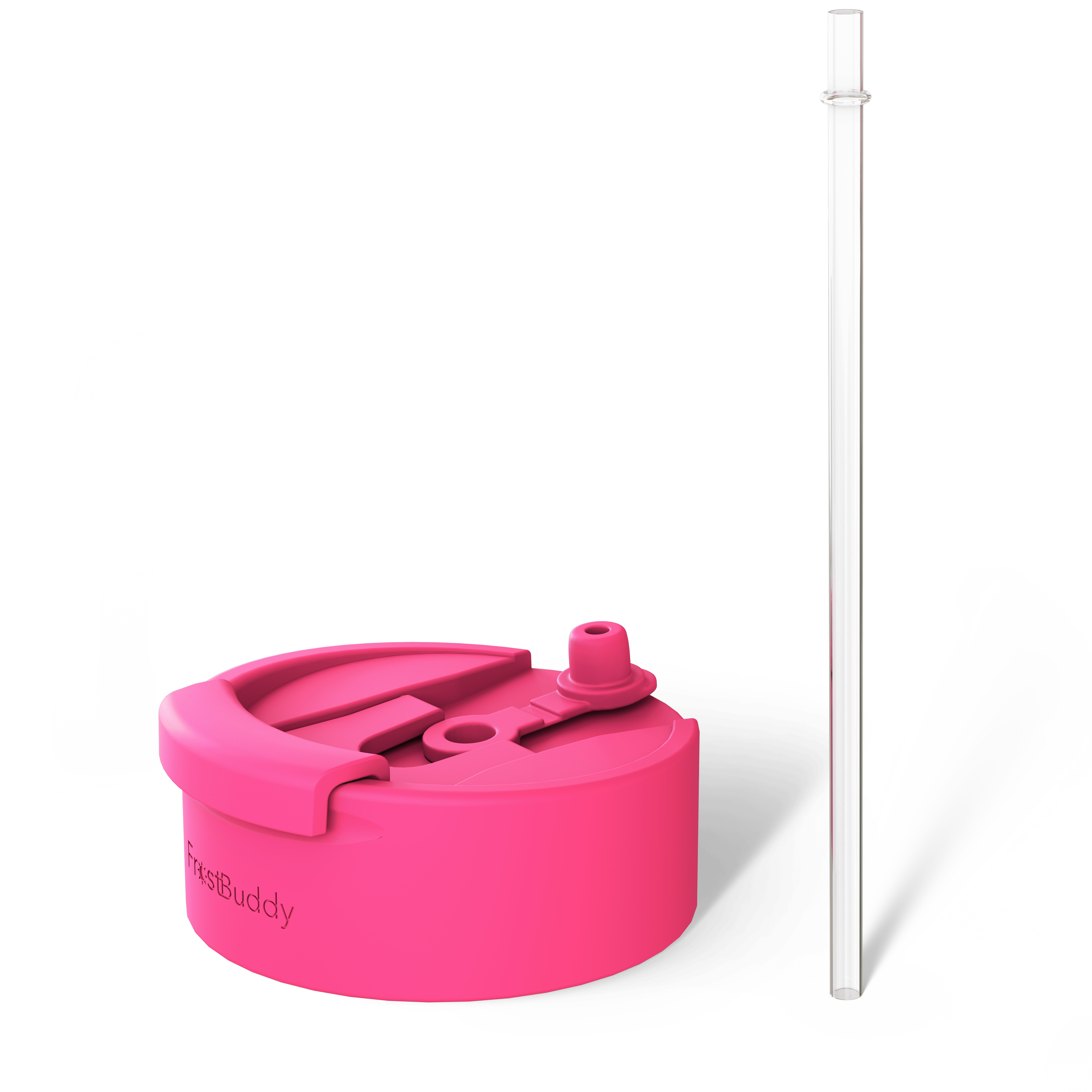 George Gu Pink Universal Buddy Drinking Lid with Straw