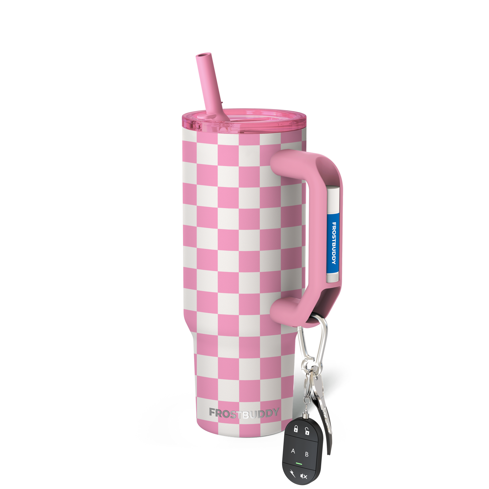 Thicc Buddy 30oz | Pink Checkered