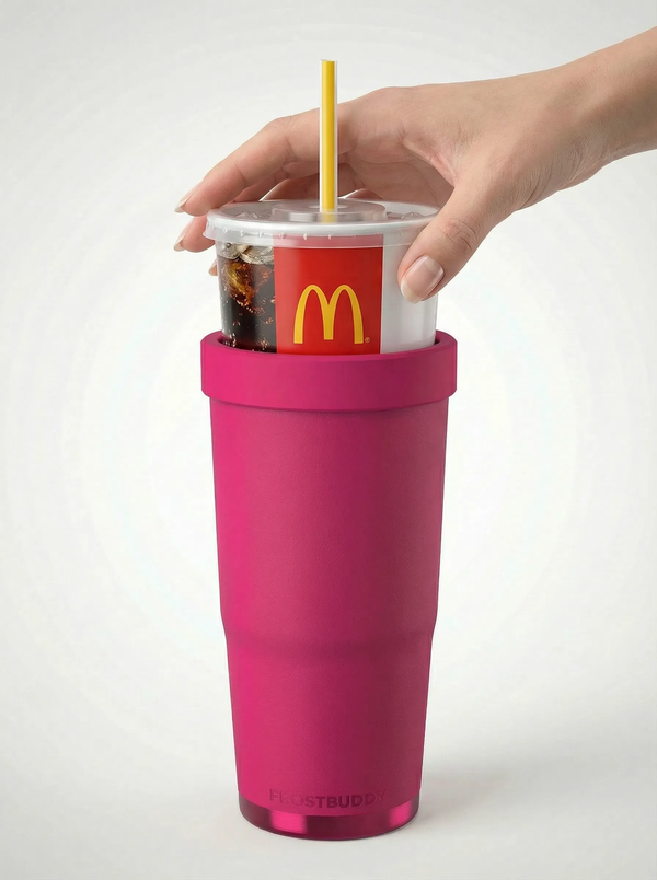 McDONALD'S cup shown inside the tumbler
