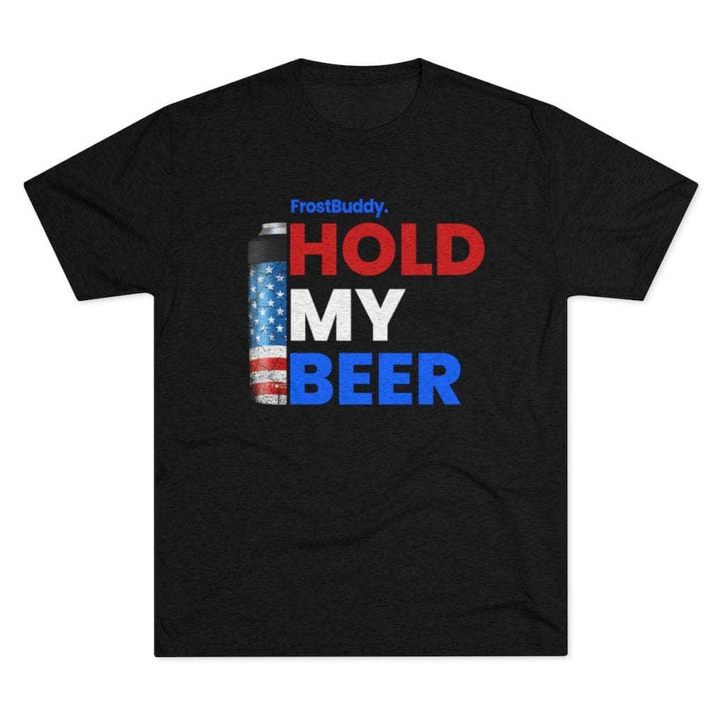 Printify T-Shirt Tri-Blend Vintage Black / S Hold My Beer Large Text | Merica