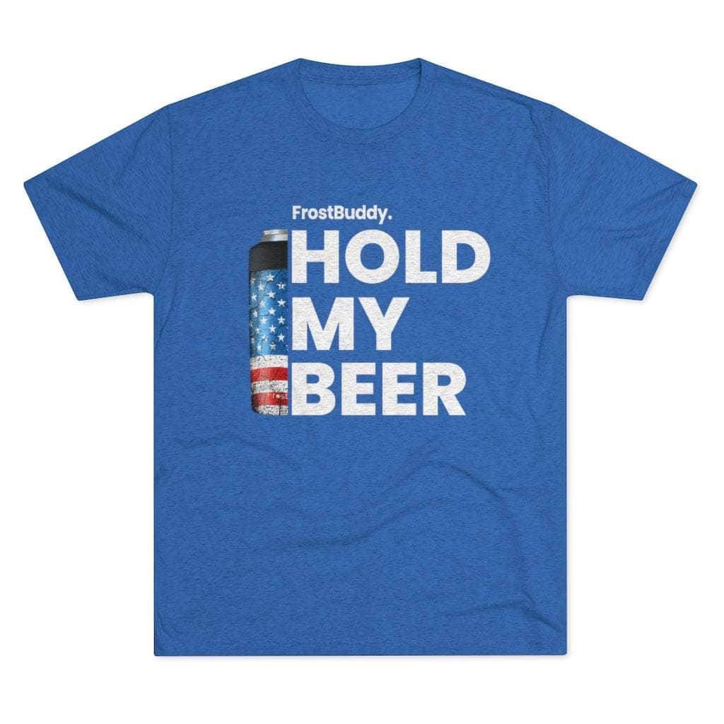 Printify T-Shirt Tri-Blend Vintage Royal / L Hold My Beer Large Text | Merica